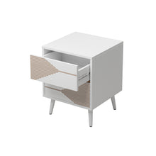 טען את התמונה לגלריה , שידת צד מודרנית ומעוצבת בלבן פתוחה