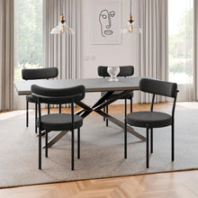 טען את התמונה לגלריה , רביעיית כיסאות פינת אוכל מהודרים ומודרניים בשחור