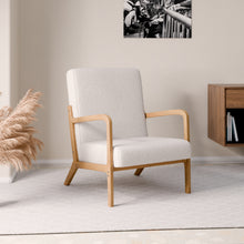 טען את התמונה לגלריה , כורסת סלון מעוצבת בריפוד יוקרתי לבן