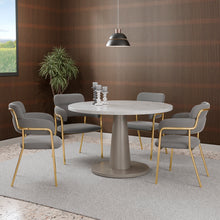 טען את התמונה לגלריה , כיסאות פינת אוכל יוקרתי בריפוד קטיפה יוקרתי אפור