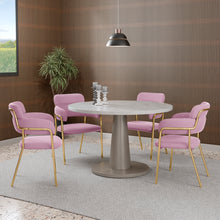 טען את התמונה לגלריה , כיסאות פינת אוכל יוקרתי בריפוד קטיפה יוקרתי ורוד