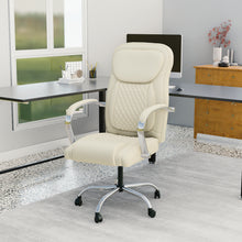 טען את התמונה לגלריה , כורסת מנהלים מרופדת בקרם