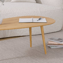 טען את התמונה לגלריה , שולחן סלון אובלי מודרני בצבע אלון מקרוב