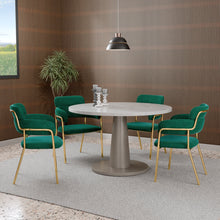 טען את התמונה לגלריה , כיסאות פינת אוכל יוקרתי בריפוד קטיפה יוקרתי ירוק