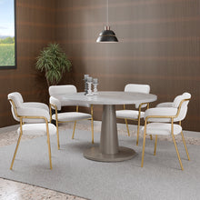 טען את התמונה לגלריה , כיסאות פינת אוכל יוקרתי בריפוד קטיפה יוקרתי לבן שמנת