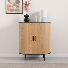 טען את התמונה לגלריה , קונסולת כניסה מודרנית בצבע אלון משולב שחור