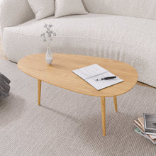 טען את התמונה לגלריה , שולחן סלון אובלי מודרני בצבע אלון