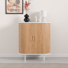 טען את התמונה לגלריה , קונסולת כניסה מודרנית בצבע אלון משולב לבן