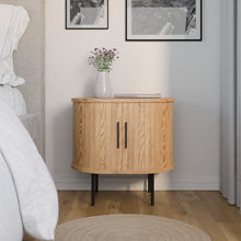 טען את התמונה לגלריה , שידת לילה מעוגלת אלון