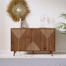 טען את התמונה לגלריה , קונסולת כניסה מרהיבה בצבע אגוז