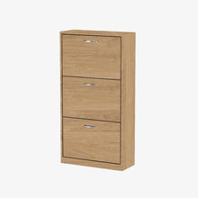 טען את התמונה לגלריה , ארון נעליים בעל שלושה תאים בצבע אלון