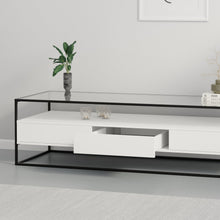 טען את התמונה לגלריה , מזנון לסלון בעל שלוש מגירות במראה נקי ויוקרתי בלבן