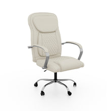 טען את התמונה לגלריה , כורסת מנהלים מרופדת בקרם