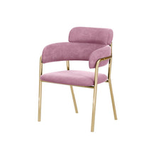 טען את התמונה לגלריה , כיסא פינת אוכל יוקרתי בריפוד קטיפה יוקרתי בצבע ורוד