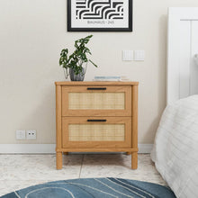 טען את התמונה לגלריה , זוג שידות צד בשילוב מגירות בסגנון ראטן באלון