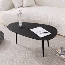 טען את התמונה לגלריה , שולחן סלון אובלי מודרני בצבע שחור