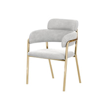 טען את התמונה לגלריה , כיסא פינת אוכל יוקרתי בריפוד קטיפה יוקרתי בצבע לבן שמנת