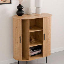 טען את התמונה לגלריה , קונסולת כניסה מודרנית בצבע אלון פתוחה