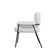 טען את התמונה לגלריה , כורסא מעוצבת ומודרנית לבן שמנת מבט מהצד