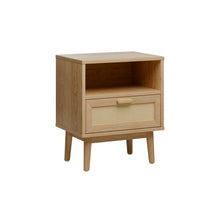 טען את התמונה לגלריה , שידת צד מודרנית עם מגירת ראטן אלון