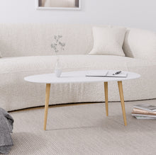 טען את התמונה לגלריה , שולחן סלון אובלי מודרני בצבע לבן