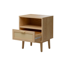 טען את התמונה לגלריה , שידת צד מודרנית עם מגירת ראטן אלון מגירה פתוחה