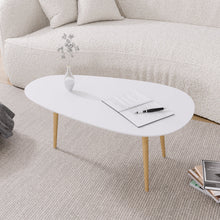 טען את התמונה לגלריה , שולחן סלון אובלי מודרני בצבע לבן