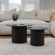 טען את התמונה לגלריה , זוג שולחנות מדורגים צבע שחור