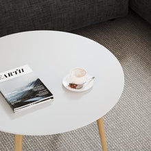 טען את התמונה לגלריה , שולחן סלון עגול לבן מבט מקרוב
