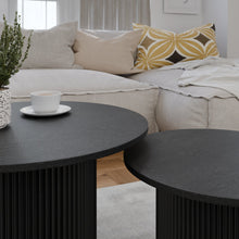 טען את התמונה לגלריה , זוג שולחנות מדורגים צבע שחור - מקרוב