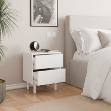 טען את התמונה לגלריה , שידת לילה יוקרתית ומודרנית מגירה פתוחה בצבע לבן