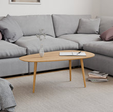 טען את התמונה לגלריה , שולחן סלון אובלי מודרני בצבע אלון