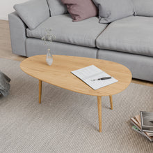 טען את התמונה לגלריה , שולחן סלון אובלי מודרני בצבע אלון