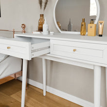 טען את התמונה לגלריה , שידת איפור מרהיבה לבן מגירה פתוחה