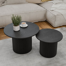 טען את התמונה לגלריה , זוג שולחנות מדורגים צבע שחור