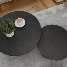 טען את התמונה לגלריה , זוג שולחנות מדורגים צבע שחור מבט על