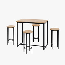 טען את התמונה לגלריה , שולחן בר כולל 4 כסאות בצבע אלון