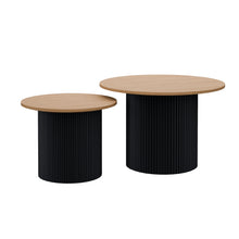 טען את התמונה לגלריה , זוג שולחנות מדורגים מודרניים באלון