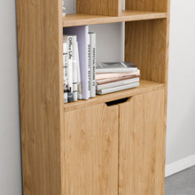 טען את התמונה לגלריה , ספריית מדפים מעוצבת בצבע אלון מקרוב