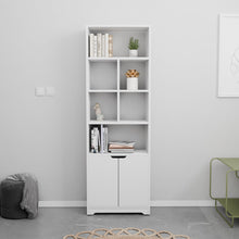 טען את התמונה לגלריה , ספריית מדפים מעוצבת בצבע לבן