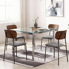 טען את התמונה לגלריה , רביעית כיסאות פינת אוכל מודרנים תעשייתים בצבע אפור