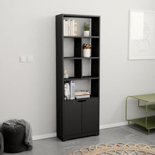 טען את התמונה לגלריה , ספריית מדפים מעוצבת בצבע שחור