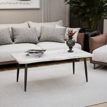 טען את התמונה לגלריה , שולחן סלון מעוצב בצבע לבן שיש