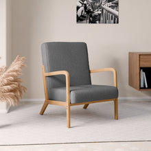 טען את התמונה לגלריה , כורסת סלון מעוצבת בריפוד יוקרתי אפור