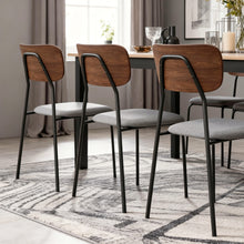 טען את התמונה לגלריה , רביעית כיסאות פינת אוכל מודרנים תעשייתים בצבע אפור