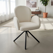 טען את התמונה לגלריה , כיסא פינת אוכל מסתובב בצבע לבן שמנת