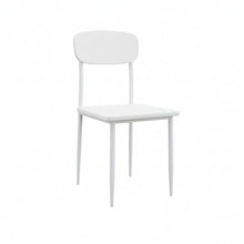 טען את התמונה לגלריה , כיסא פינת אוכל מודרני ציפוי PVC לבן
