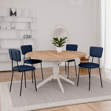 טען את התמונה לגלריה , כיסא פינת אוכל מרופד כחול כהה