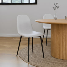 טען את התמונה לגלריה , כיסא לפינת אוכל דמוי עור תעשייתי לבן