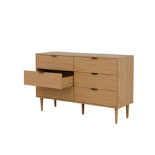 טען את התמונה לגלריה , קומודה שש מגירות אלון מגירה פתוחה